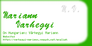 mariann varhegyi business card